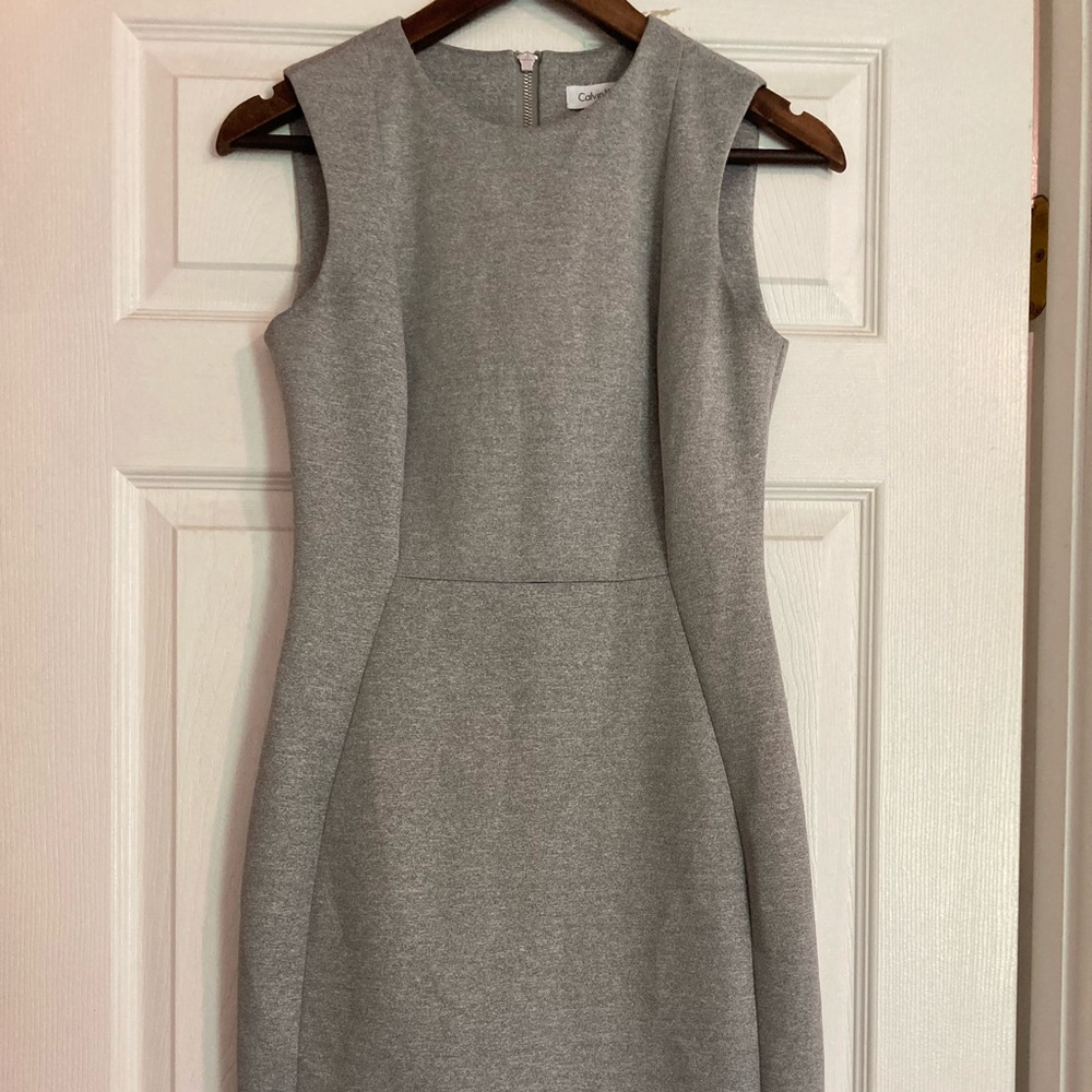 Beautiful Heather Gray Calvin Klein Scuba Sheath Dress